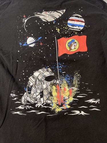Camisa Buc-ee's Para Hombre Negra Astronauta Gráfico Espacial Manga Larga Talla Mediana - Imagen 8 de 12