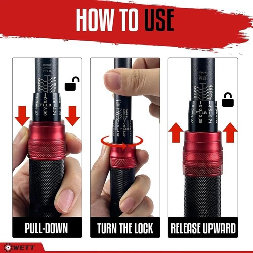 3-teiliges Drehmomentschlüssel-Set, 1/4 Zoll & 3/8 Zoll & 1/2 Zoll Antrieb Click Drehmomentschlüssel, Dual-Di - Bild 6 von 6