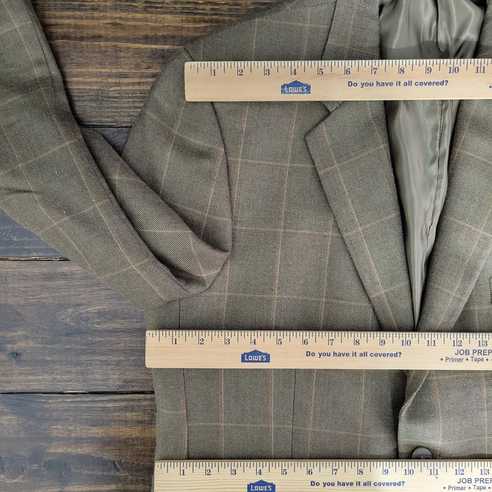 Blazer Abrigo Deportivo Hombre Tasso Elba Dos Botones Oliva Cuadros Seda Cabello Camel 42L Foto 2 de 4