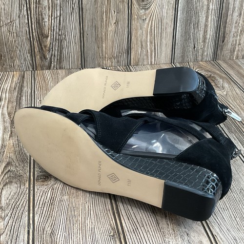 Donald Pliner Valencia Black Ankle Strap Buckles Wedge Sandals Womens Size 11 M - Picture 11 of 15