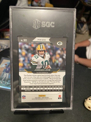 2020 Panini Prizm #363 Jordan Love SGC 9 Rookie Card Hyper Prizm 103/175 - Picture 2 of 2