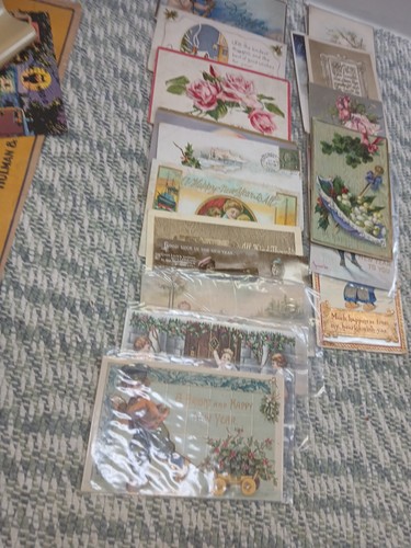 23- Vintage 1900's New Years Postcards Posted Dated - Picture 3 of 23