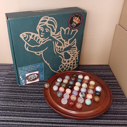 Authentic Models Marble Solitaire Game, Large Size, Box Damage, No Instructions