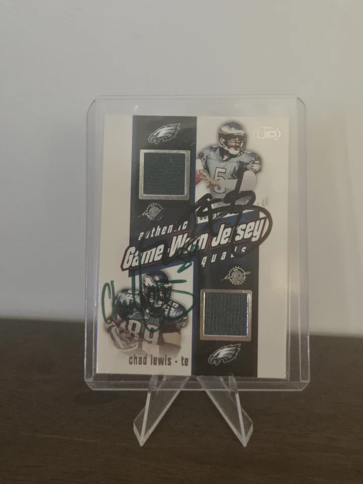 2002Pacific Heads Up-Game Worn Quads Donovan McNabb,Brian Mitchell,Todd Pinkston - Image 2 of 4