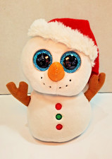Ty Beanie Boos Scoop Snowman Christmas Santa Hat 9" Beanie Plush No Tag