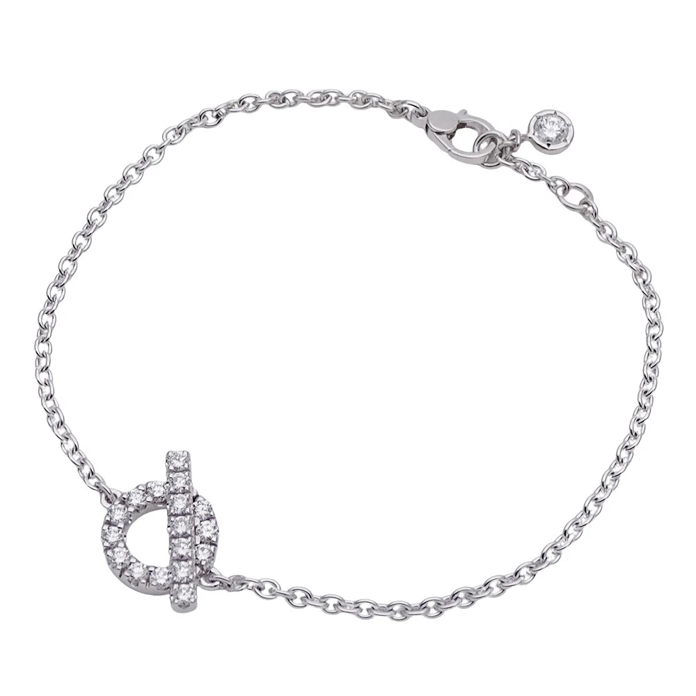 HERMÈS Bracciale HERMES Finesse misura ST diamante K18WG P0037032