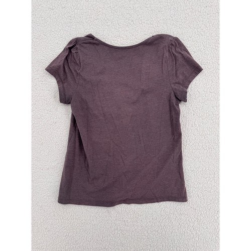 Sonoma Embellished Top Blouse Square Neck Casual Tee Brown Purple Size L - Picture 4 of 7