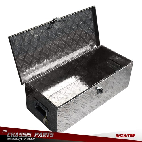 Truck Tool Box Silver For Flatbed Pickup Truck Bed Trunk Storage 30"x 13"x 10" - Picture 4 of 9