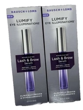 2 X Bausch + Lomb Lumify Eye Illuminations Lash and Brow Serum - 0.12 fl oz New