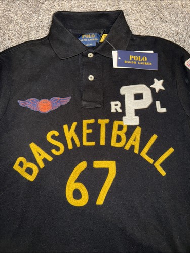 Polo Ralph Lauren Varsity Basketball Patch Mesh Poloshirt Herren Gr. S Brandneu - Bild 4 von 13