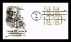 US COVER FRANK C LAUBACH GREAT AMERICANS FIRST DAY ISSUE BLOCK ARTCRAFT