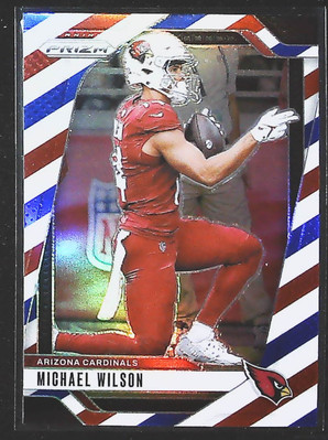2024 Panini Prizm Michael Wilson Red White and Blue #3 Arizona Cardinals