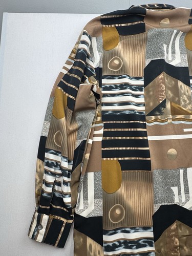 Monzini Collection Shirt Mens Sz M Abstract Disco Retro Psychedelic USA - Picture 15 of 18