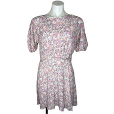 Faithfull The Brand Sidonie Vionette Floral Mini Dress Pink Floral Size 8 Large
