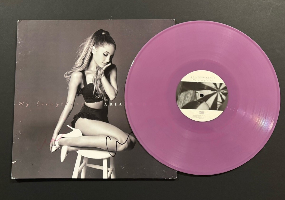 ARIANA GRANDE SIGNED(2) MY EVERYTHING LP JSA COA #CA46014 VINYL