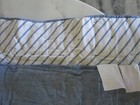 2 Pottery Barn Belgian flax Linen  reversible euro shams quilted denim blue New