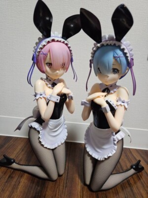 FREEing Re:ZERO Rem Ram Bunny Ver. 1/4 Complete Figure Set of 2 used