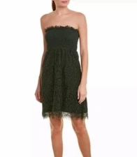 Velvet by Graham & Spencer Lace Dress Size XS Smocked Strapless Green