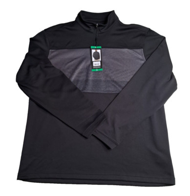 PEBBLE BEACH Dry-Luxe Performance Black 1/4 Zip Long Sleeve Men's Size XL