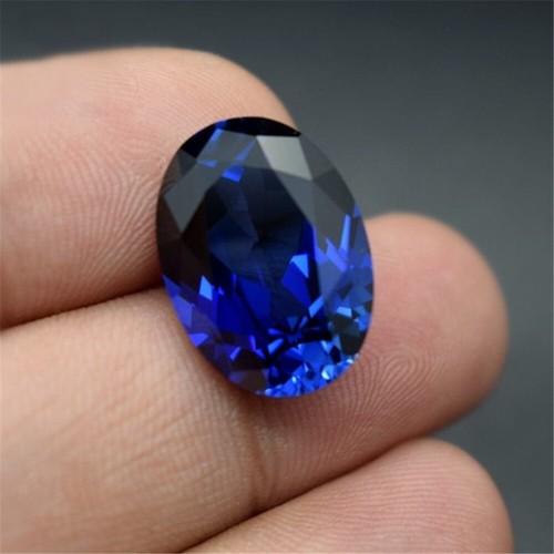 Sapphire Oval Faceted Gemstone Egg Shape Sapphire Gem Multiple Sizes to Choose - Picture 54 of 70
