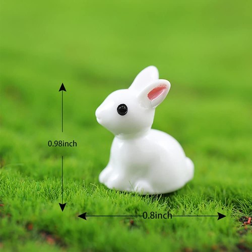Mini White Rabbit Character Toy Cake Toppers 40pcs Miniature Rabbit Figurines Mo - Picture 6 of 6