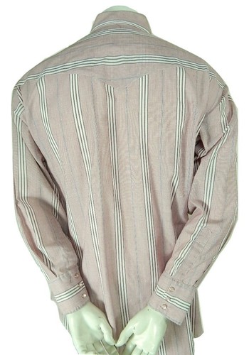 Vintage RUSTLER X Long Tails Red Striped Pearl Snap Button Western Shirt 18 - Bild 8 von 9