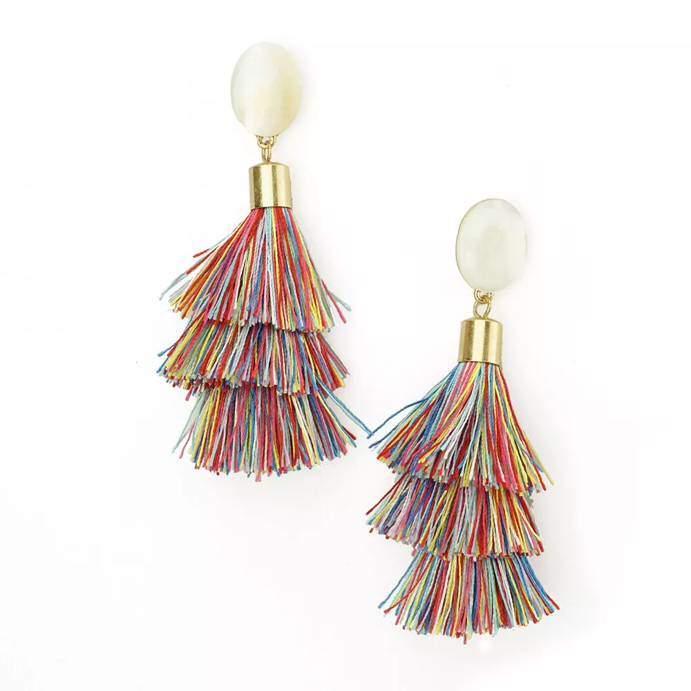 J crew hotsell tiered tassel earrings