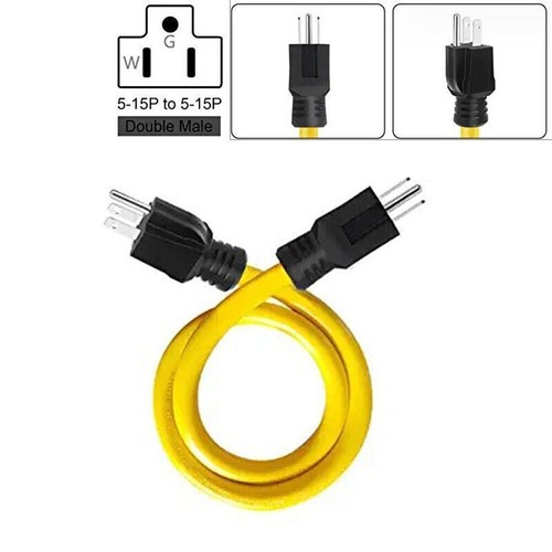 3Prong Plug 12AWG 125V Double Male Extension Cord Generator Adapter For Transfer - Bild 13 von 21