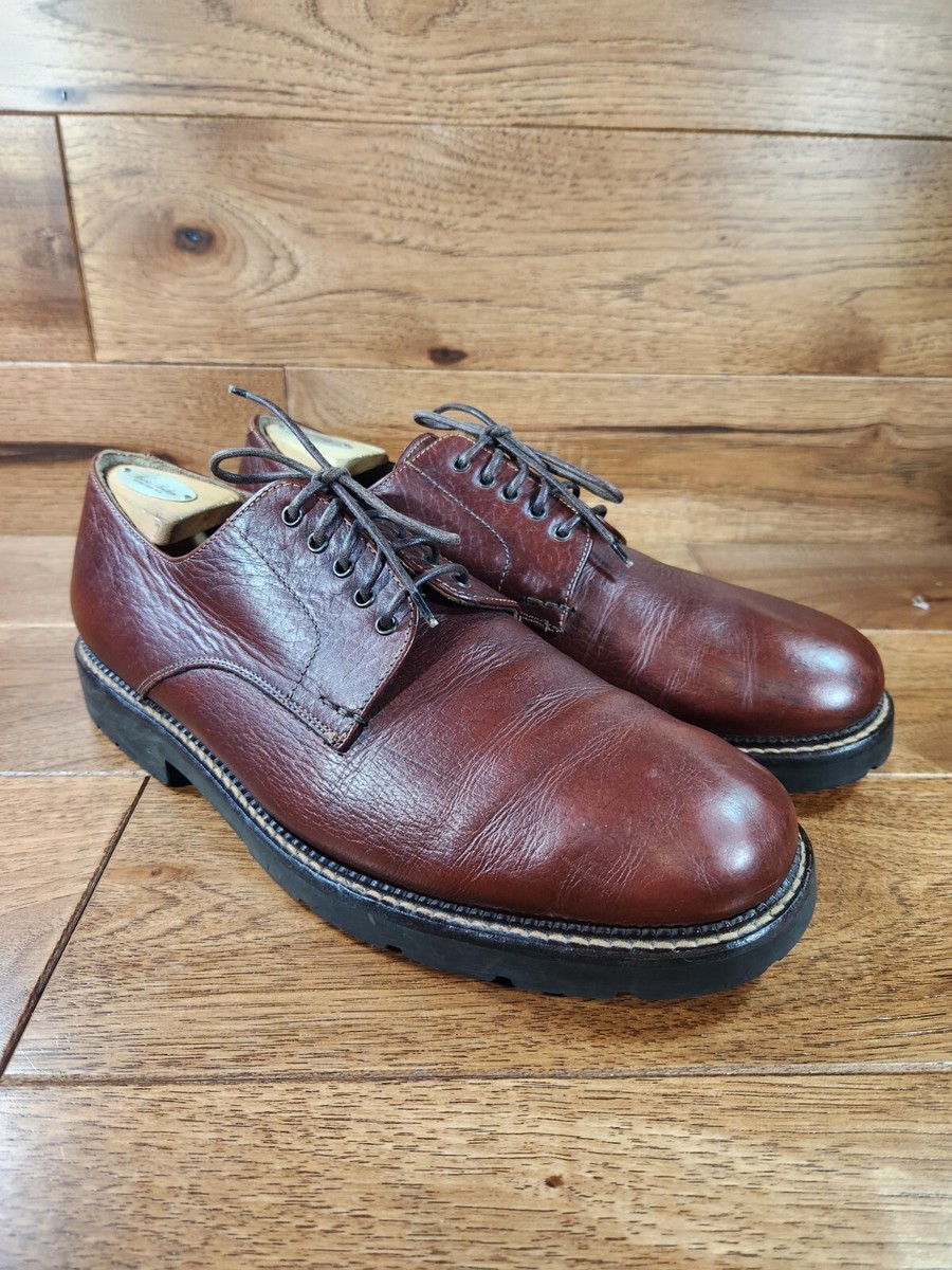 H.S. Trask Brown Leather Derby Rubber Soles Size 11.5 M Hand  display picture 1