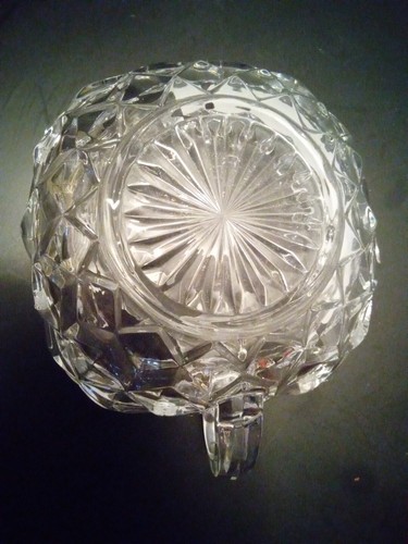 Vintage Fostoria NAPPY Square With Handle. CUBE Pattern. LRG SAWTOOTH. EUC - Picture 5 of 5