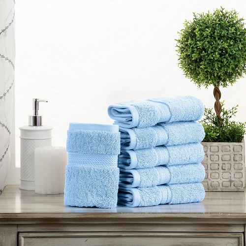 Thick Egyptian Cotton Face Towel Set of 6, Soft, Plush & Absorbent Facecloths - Picture 9 of 111