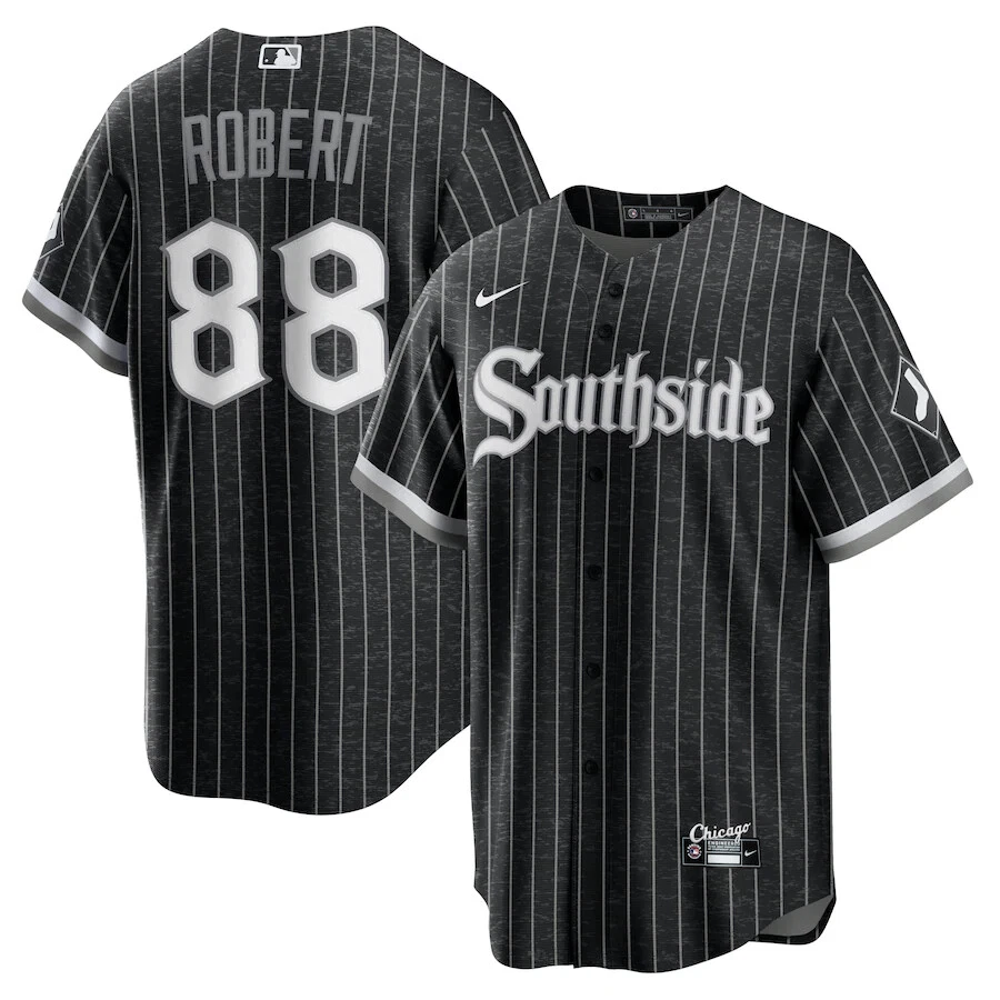 Men's Nike Luis Robert Black Chicago White Sox City Connect Replica Player Jersey Size: Large