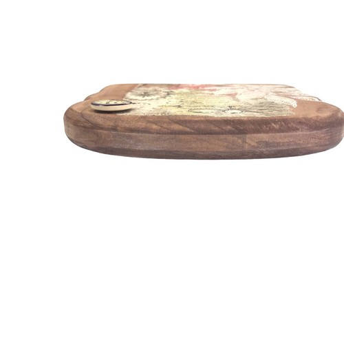 Mixed Media Wall Decor French Country Romantic Farmhouse Maple Wood 6x5 in - Picture 6 of 8