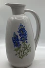 Frankoma #835 Texas bluebonnet 8"x4" small Pitcher/vase White/Blue