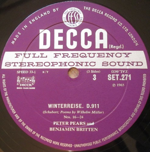 SET 270-1 WBG Schubert Winterreise Pears Britten 2LP Decca ED2 Wideband EX - Picture 3 of 4