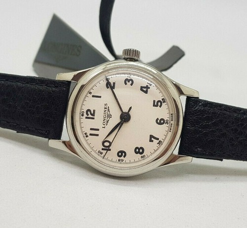 VINTAGE LONGINES WEISSES ZIFFERBLATT HANDAUFZUG MID SIZE UHR - Bild 2 von 7