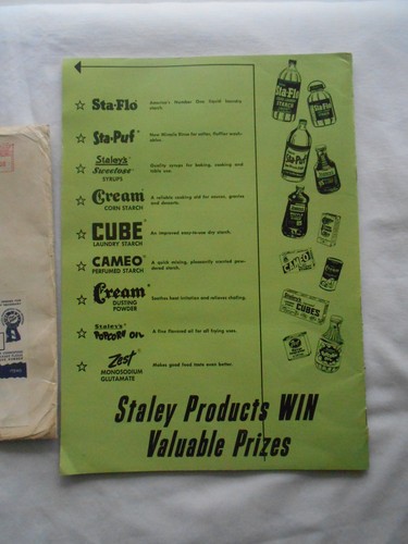 1957 STALEY PRODUCTS PRIZE BOOK-STALEY NEWS- & LG.ENVELOPE-STALEY PRIZE HEADQTRS - Picture 2 of 5