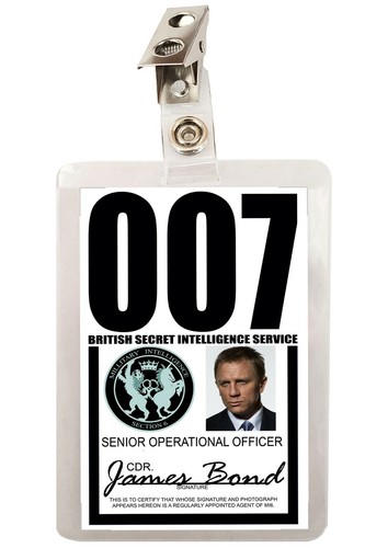 James Bond 007 MI6 SIS ID Badge Name Tag Card Prop for Costume & Cosplay JB-2 - Picture 2 of 2
