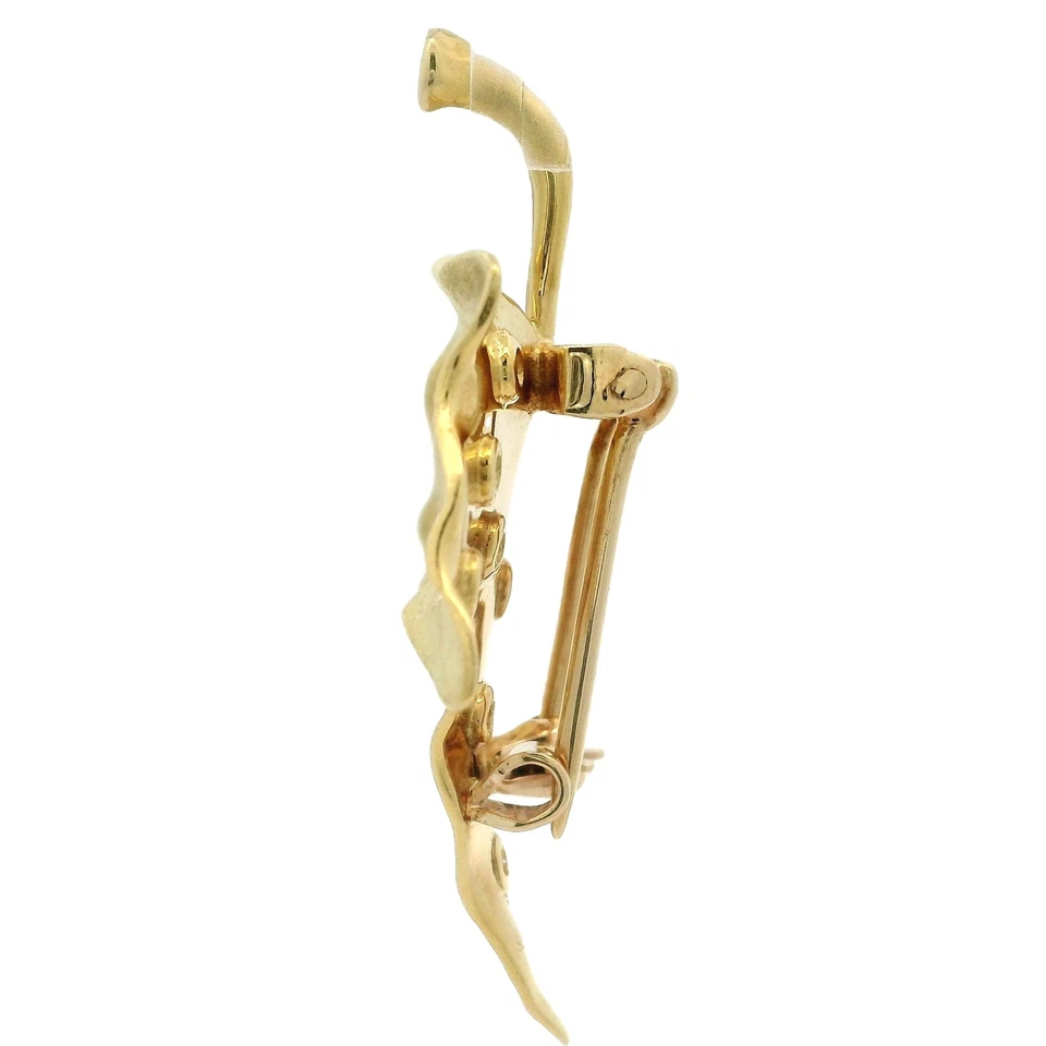 Broche prendedor vintage de oro amarillo de 18k de 0,15 quilates con textura de diamante aspecto realista Foto 4 de 4