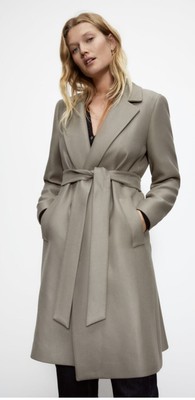 khaki wrap coat