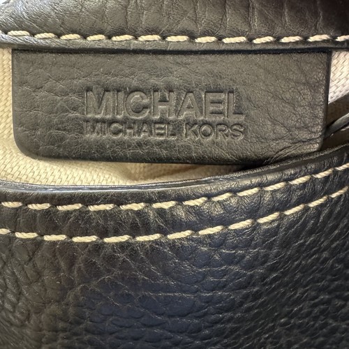 Vintage Michael Kors Purse Greenwich Pebbled Leather Black Handbag Tote Bag Y2K - Picture 12 of 12