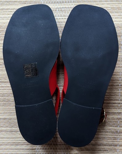 Love Moschino Sandalias Mujer Planas 37(4UK) - Tachonado, Cuero Superior e Interior - Imagen 12 de 16