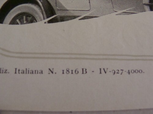 Brochure Fiat 512 Torpedo coupè Laundalet 1927 - Foto 7 di 7