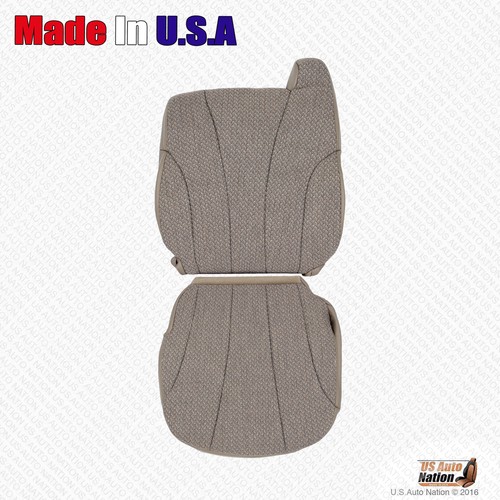 1999 2000 2001 2002 GMC Sierra WT Front Driver Passenger Cloth Seat Cover Tan - Picture 6 of 18