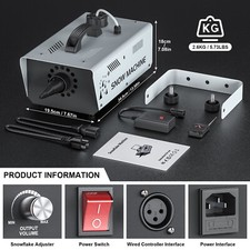 Christmas Snow Machine with Remote, Customizable Snow Size Indoor Outdoor Use