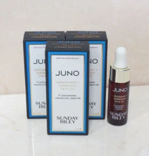 SUNDAY RILEY JUNO ANTIOXIDANT + SUPERFOOD FACE OIL 0.17 OZ BOXED LOT OF 3