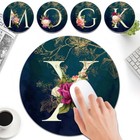 Blume Initialen PU Leder Schreibtisch Gaming Maus Matte Pad Laptop Notebooks PC Macbook