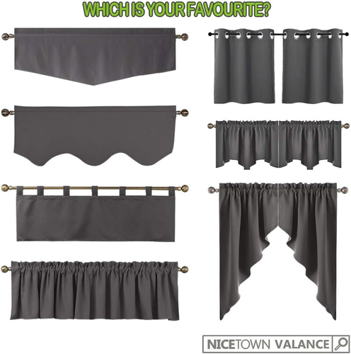 NICETOWN Blackout Window Treatment Pole Pocket Kitchen Tier Curtains- Tailored S - 第 7/12 張圖片
