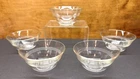 Vintage Set Of 5 Pyrex 3 Ring Clear Custard Bowls 445 Dessert Ramekins