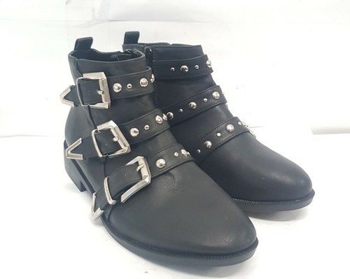 Boohoo Botines Negros Triple Hebilla Detalle MUJERES Talla UK 4 EU 37 REF H1 148 - Imagen 10 de 11